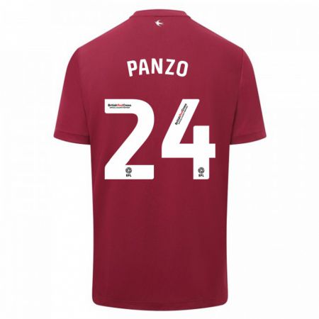 Kandiny Gyermek Jonathan Panzo #24 Piros Idegenbeli Jersey 2023/24 Mez Póló Ing