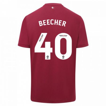 Kandiny Gyermek Josh Beecher #40 Piros Idegenbeli Jersey 2023/24 Mez Póló Ing