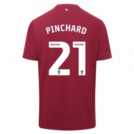 Kandiny Gyermek Cerys Pinchard #21 Piros Idegenbeli Jersey 2023/24 Mez Póló Ing