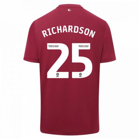 Kandiny Gyermek Tija Richardson #25 Piros Idegenbeli Jersey 2023/24 Mez Póló Ing
