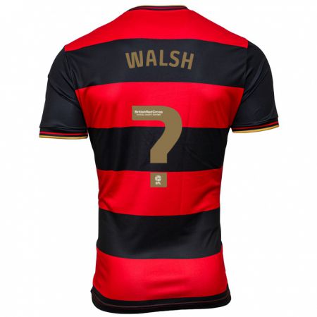 Kandiny Gyermek Joe Walsh #0 Fekete Piros Idegenbeli Jersey 2023/24 Mez Póló Ing