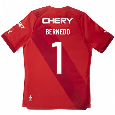 Kandiny Gyermek Vicente Bernedo #1 Piros Idegenbeli Jersey 2023/24 Mez Póló Ing