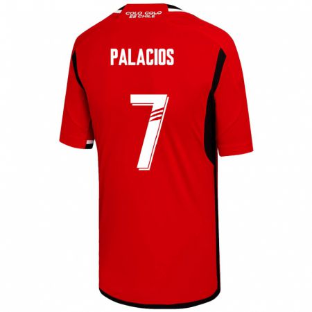 Kandiny Gyermek Carlos Palacios #7 Piros Idegenbeli Jersey 2023/24 Mez Póló Ing
