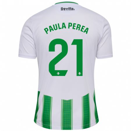 Kandiny Férfi Paula Perea Ramírez #21 Fehér Hazai Jersey 2023/24 Mez Póló Ing