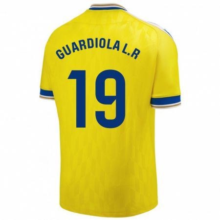 Kandiny Férfi Sergi Guardiola #19 Sárga Hazai Jersey 2023/24 Mez Póló Ing
