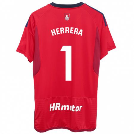 Kandiny Férfi Sergio Herrera #1 Piros Hazai Jersey 2023/24 Mez Póló Ing