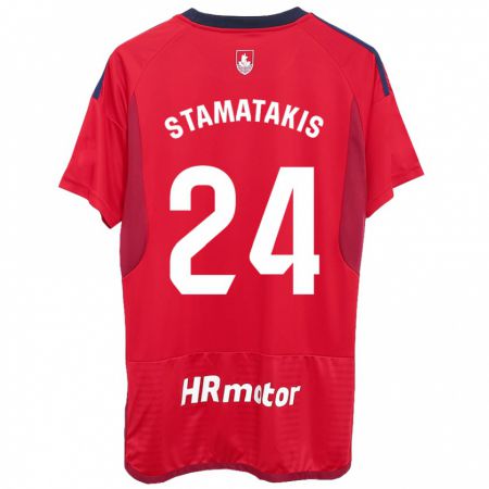 Kandiny Férfi Dimitrios Stamatakis #24 Piros Hazai Jersey 2023/24 Mez Póló Ing