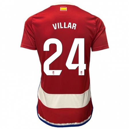 Kandiny Férfi Gonzalo Villar #24 Piros Hazai Jersey 2023/24 Mez Póló Ing