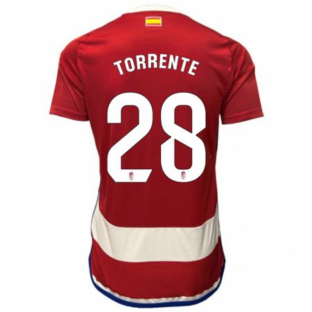 Kandiny Férfi Raúl Torrente #28 Piros Hazai Jersey 2023/24 Mez Póló Ing