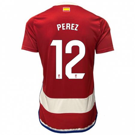 Kandiny Férfi Alba Pérez #12 Piros Hazai Jersey 2023/24 Mez Póló Ing