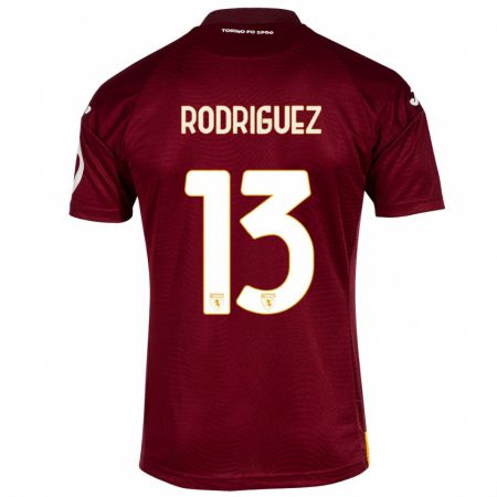 Kandiny Férfi Ricardo Rodríguez #13 Sötét Vörös Hazai Jersey 2023/24 Mez Póló Ing