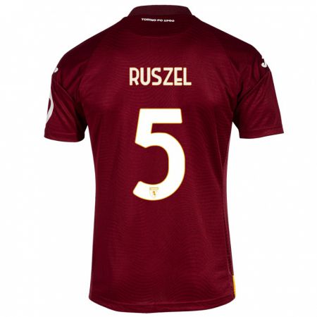 Kandiny Férfi Marcel Ruszel #5 Sötét Vörös Hazai Jersey 2023/24 Mez Póló Ing