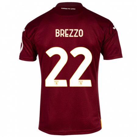 Kandiny Férfi Matteo Brezzo #22 Sötét Vörös Hazai Jersey 2023/24 Mez Póló Ing