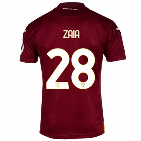 Kandiny Férfi Edoardo Zaia #28 Sötét Vörös Hazai Jersey 2023/24 Mez Póló Ing