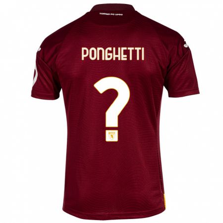 Kandiny Férfi Matteo Ponghetti #0 Sötét Vörös Hazai Jersey 2023/24 Mez Póló Ing