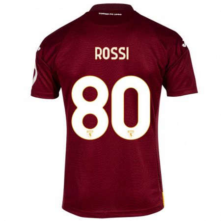 Kandiny Férfi Simone Rossi #80 Sötét Vörös Hazai Jersey 2023/24 Mez Póló Ing