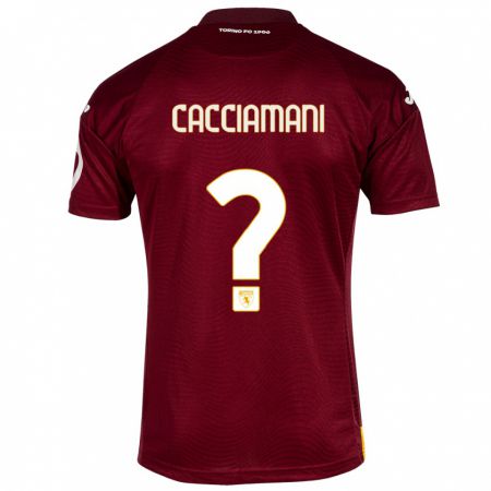 Kandiny Férfi Alessio Cacciamani #0 Sötét Vörös Hazai Jersey 2023/24 Mez Póló Ing