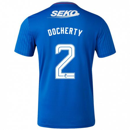 Kandiny Férfi Nicola Docherty #2 Kék Hazai Jersey 2023/24 Mez Póló Ing