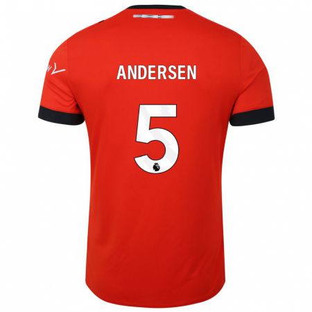 Kandiny Férfi Mads Andersen #5 Piros Hazai Jersey 2023/24 Mez Póló Ing