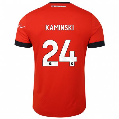 Kandiny Férfi Thomas Kaminski #24 Piros Hazai Jersey 2023/24 Mez Póló Ing