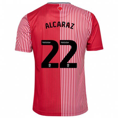 Kandiny Férfi Carlos Alcaraz #22 Piros Hazai Jersey 2023/24 Mez Póló Ing