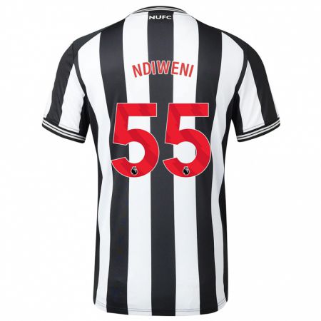 Kandiny Férfi Michael Ndiweni #55 Fekete-Fehér Hazai Jersey 2023/24 Mez Póló Ing