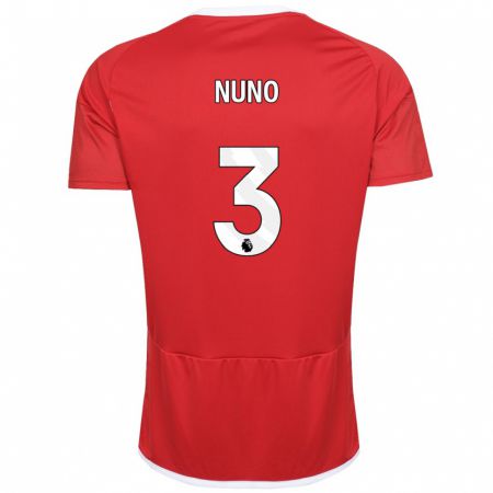Kandiny Férfi Nuno Tavares #3 Piros Hazai Jersey 2023/24 Mez Póló Ing
