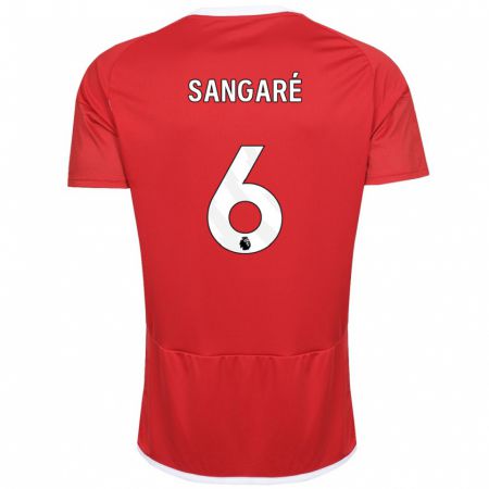 Kandiny Férfi Ibrahim Sangaré #6 Piros Hazai Jersey 2023/24 Mez Póló Ing