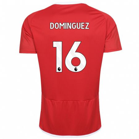 Kandiny Férfi Nicolás Domínguez #16 Piros Hazai Jersey 2023/24 Mez Póló Ing
