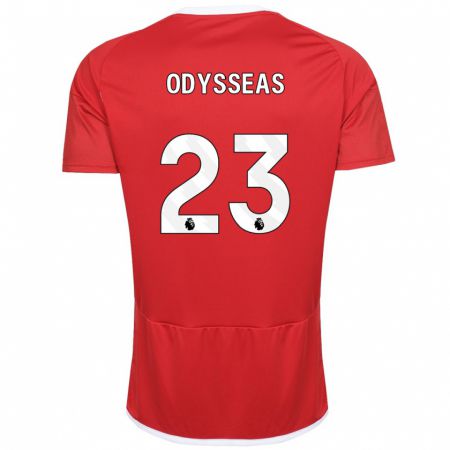 Kandiny Férfi Odysseas Vlachodimos #23 Piros Hazai Jersey 2023/24 Mez Póló Ing