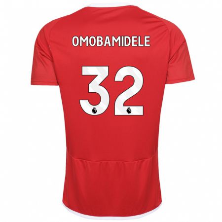 Kandiny Férfi Andrew Omobamidele #32 Piros Hazai Jersey 2023/24 Mez Póló Ing