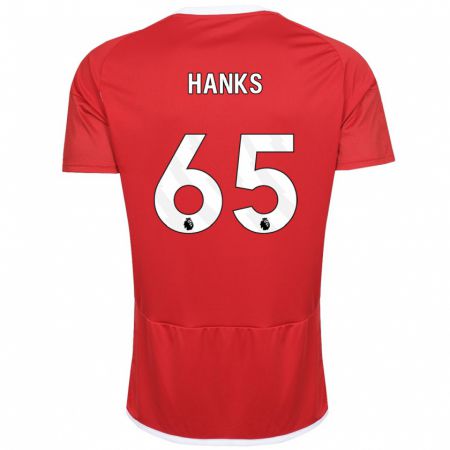 Kandiny Férfi Justin Hanks #65 Piros Hazai Jersey 2023/24 Mez Póló Ing