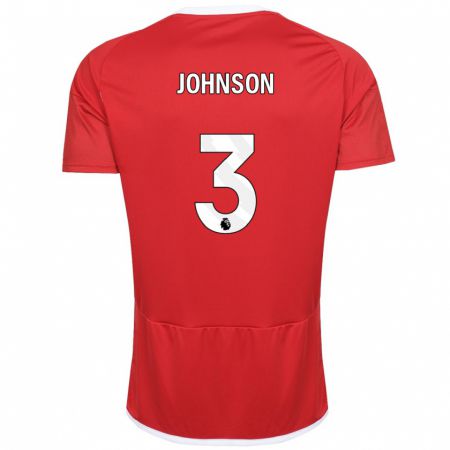 Kandiny Férfi Nat Johnson #3 Piros Hazai Jersey 2023/24 Mez Póló Ing