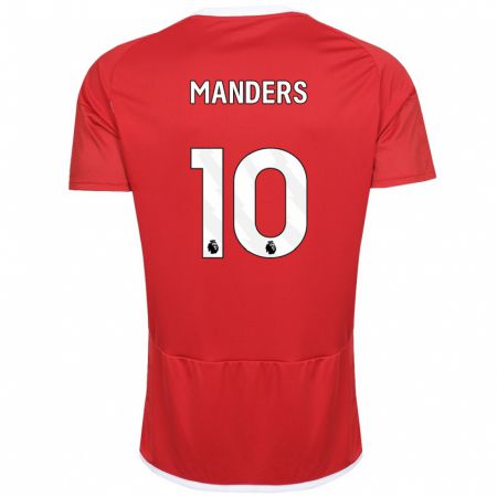 Kandiny Férfi Holly Manders #10 Piros Hazai Jersey 2023/24 Mez Póló Ing