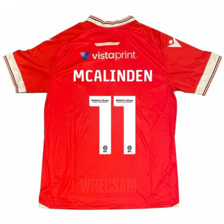 Kandiny Férfi Liam Mcalinden #11 Piros Hazai Jersey 2023/24 Mez Póló Ing