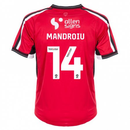 Kandiny Férfi Daniel Mandroiu #14 Piros Hazai Jersey 2023/24 Mez Póló Ing
