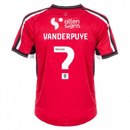 Kandiny Férfi Daniel Vanderpuye #0 Piros Hazai Jersey 2023/24 Mez Póló Ing