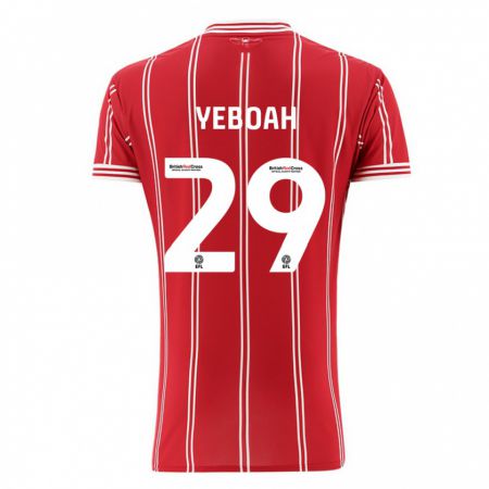 Kandiny Férfi Ephraim Yeboah #29 Piros Hazai Jersey 2023/24 Mez Póló Ing