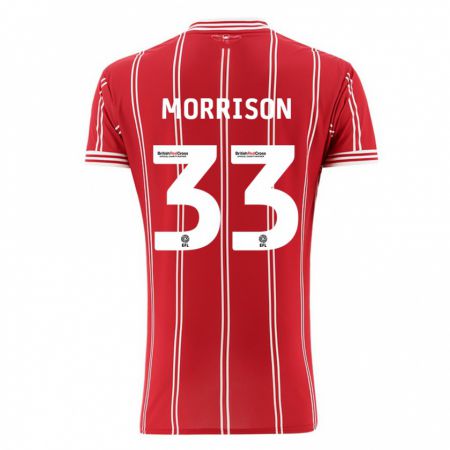 Kandiny Férfi Elijah Morrison #33 Piros Hazai Jersey 2023/24 Mez Póló Ing