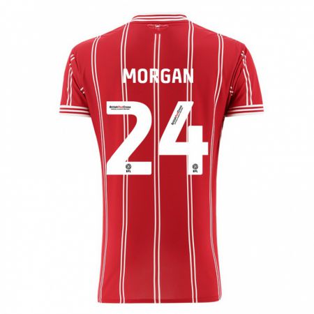 Kandiny Férfi Ffion Morgan #24 Piros Hazai Jersey 2023/24 Mez Póló Ing