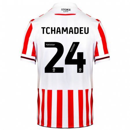 Kandiny Férfi Junior Tchamadeu #24 Piros Fehér Hazai Jersey 2023/24 Mez Póló Ing