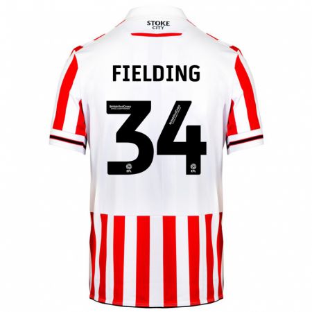 Kandiny Férfi Frank Fielding #34 Piros Fehér Hazai Jersey 2023/24 Mez Póló Ing
