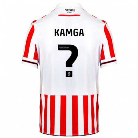 Kandiny Férfi Ian Kamga #0 Piros Fehér Hazai Jersey 2023/24 Mez Póló Ing