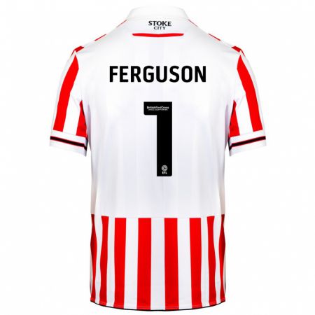 Kandiny Férfi Georgie Ferguson #1 Piros Fehér Hazai Jersey 2023/24 Mez Póló Ing