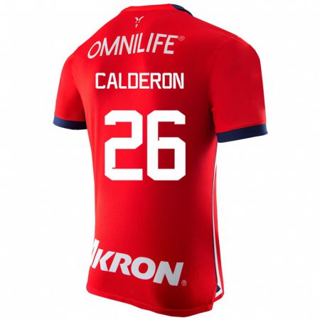 Kandiny Férfi Cristian Calderón #26 Piros Hazai Jersey 2023/24 Mez Póló Ing
