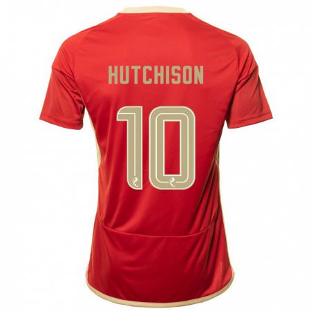 Kandiny Férfi Bayley Hutchison #10 Piros Hazai Jersey 2023/24 Mez Póló Ing