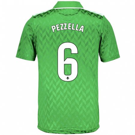 Kandiny Férfi Germán Pezzella #6 Zöld Idegenbeli Jersey 2023/24 Mez Póló Ing