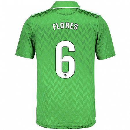 Kandiny Férfi Mateo Flores #6 Zöld Idegenbeli Jersey 2023/24 Mez Póló Ing