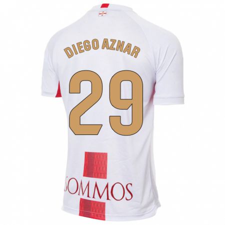 Kandiny Férfi Diego Aznar #29 Fehér Idegenbeli Jersey 2023/24 Mez Póló Ing