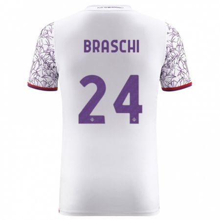 Kandiny Férfi Riccardo Braschi #24 Fehér Idegenbeli Jersey 2023/24 Mez Póló Ing
